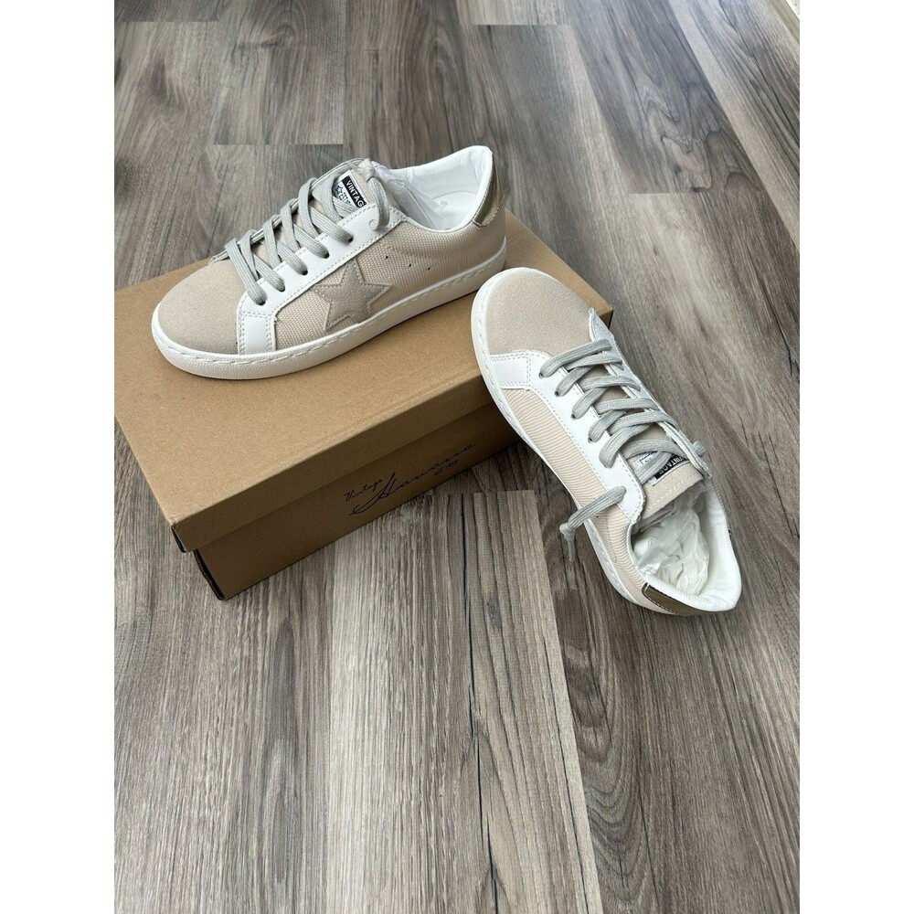 Vintage Havana Bianca White Camel Mix Multi Star Sneakers Size 6 NIB Streetwear